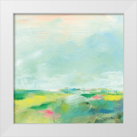 Colorful Horizon Square II White Modern Wood Framed Art Print by Schlabach, Sue
