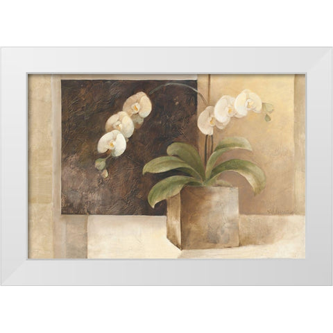 Contemporary Orchid White Modern Wood Framed Art Print by Hristova, Albena