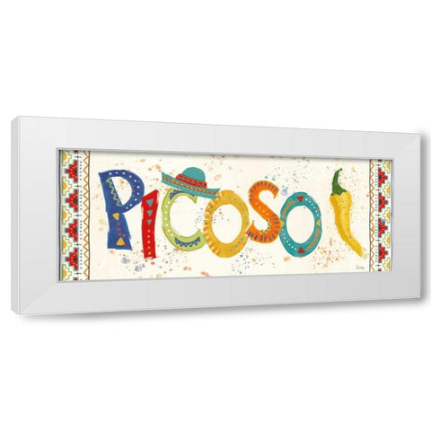 Tex Mex Fiesta IX White Modern Wood Framed Art Print by Charron, Veronique