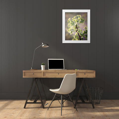 Sprouting Ginkgo I White Modern Wood Framed Art Print by Van Swearingen, Debra