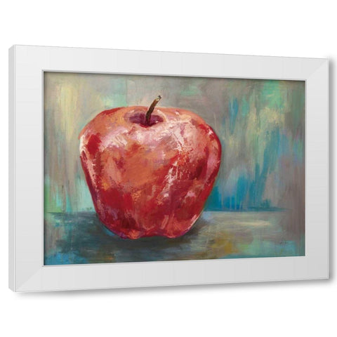 Red Apple Crop White Modern Wood Framed Art Print by Vertentes, Jeanette