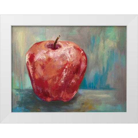Red Apple Crop White Modern Wood Framed Art Print by Vertentes, Jeanette