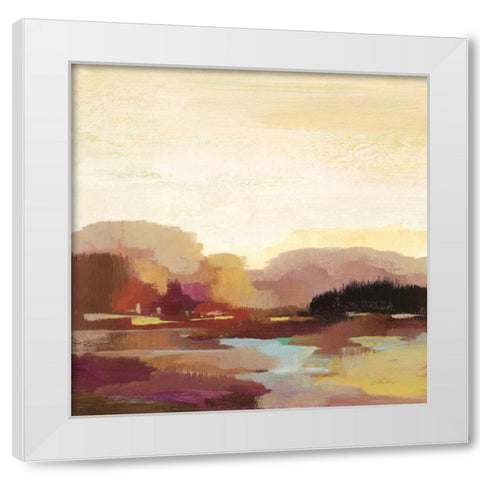 Maroon Landscape White Modern Wood Framed Art Print by Vassileva, Silvia
