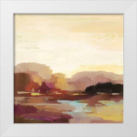 Maroon Landscape White Modern Wood Framed Art Print by Vassileva, Silvia