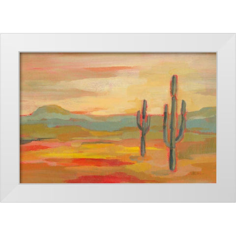 Desert Saguaro White Modern Wood Framed Art Print by Vassileva, Silvia