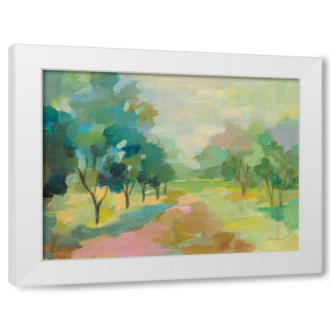 Sunrise Forest White Modern Wood Framed Art Print by Vassileva, Silvia