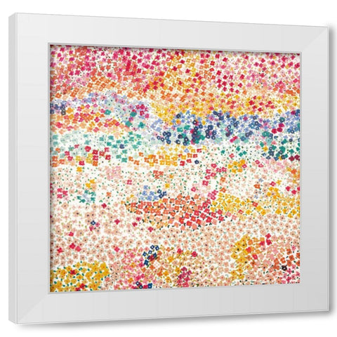 Hours of Flowers I White Modern Wood Framed Art Print by Davis, Joan E.