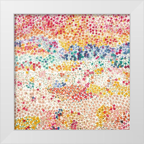Hours of Flowers I White Modern Wood Framed Art Print by Davis, Joan E.