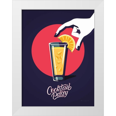 Cocktail Party White Modern Wood Framed Art Print by Escalante, Omar