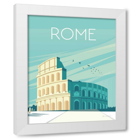 Rome White Modern Wood Framed Art Print by Escalante, Omar