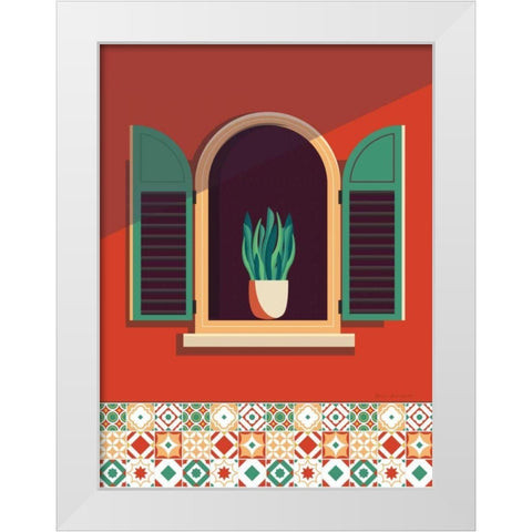 Window Lisboa White Modern Wood Framed Art Print by Escalante, Omar