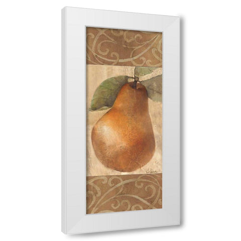 Patterned Pear White Modern Wood Framed Art Print by Hristova, Albena