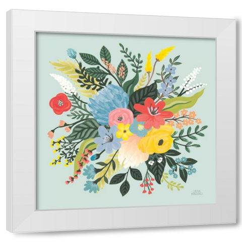 Wild Garden VI Blue White Modern Wood Framed Art Print by Marshall, Laura