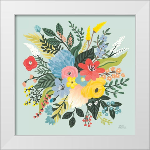Wild Garden VI Blue White Modern Wood Framed Art Print by Marshall, Laura