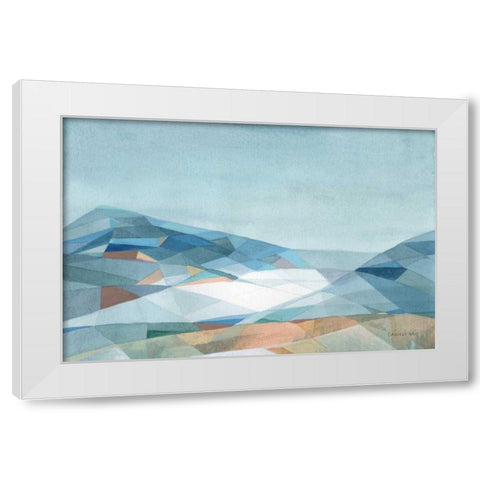 Geometric Mountain White Modern Wood Framed Art Print by Nai, Danhui