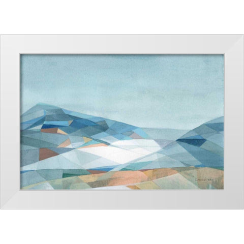 Geometric Mountain White Modern Wood Framed Art Print by Nai, Danhui