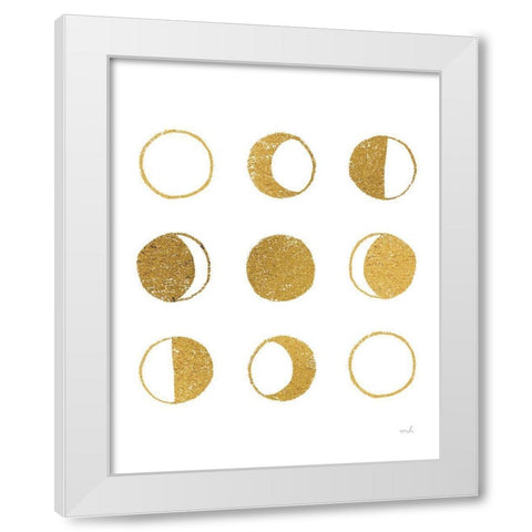 The Moon Phases White Modern Wood Framed Art Print by Hershey, Moira