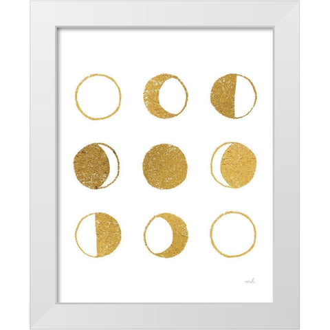 The Moon Phases White Modern Wood Framed Art Print by Hershey, Moira