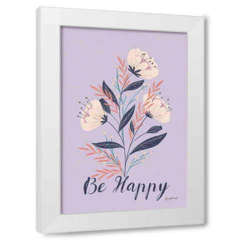 Modern Floral I Lilac White Modern Wood Framed Art Print by Thorns, Becky