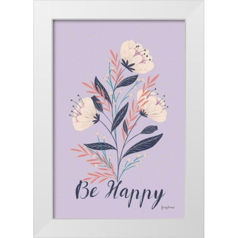 Modern Floral I Lilac White Modern Wood Framed Art Print by Thorns, Becky