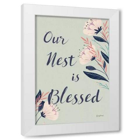 Modern Floral II Mint White Modern Wood Framed Art Print by Thorns, Becky