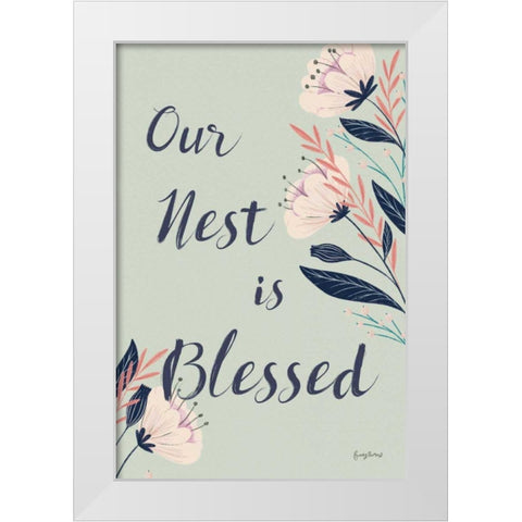 Modern Floral II Mint White Modern Wood Framed Art Print by Thorns, Becky