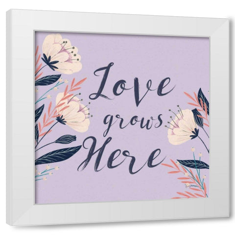 Modern Floral III Square Lilac White Modern Wood Framed Art Print by Thorns, Becky