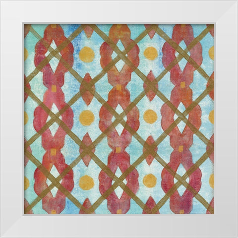 Boho Lattice III White Modern Wood Framed Art Print by Vassileva, Silvia