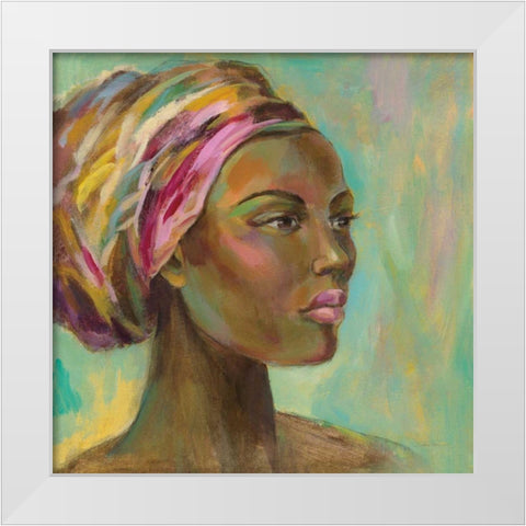 African Woman I White Modern Wood Framed Art Print by Vassileva, Silvia