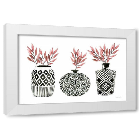 Geometric Vases I White Modern Wood Framed Art Print by Charro, Mercedes Lopez