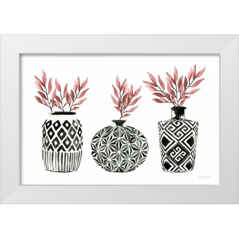 Geometric Vases I White Modern Wood Framed Art Print by Charro, Mercedes Lopez