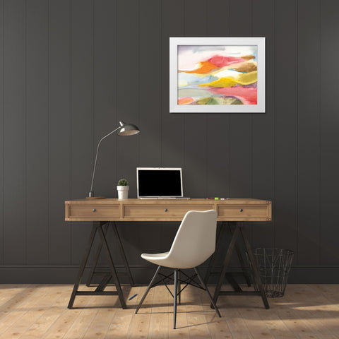 Nirvana White Modern Wood Framed Art Print by Nai, Danhui