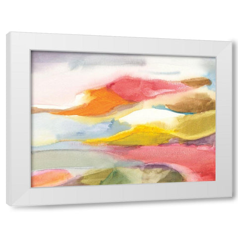Nirvana White Modern Wood Framed Art Print by Nai, Danhui