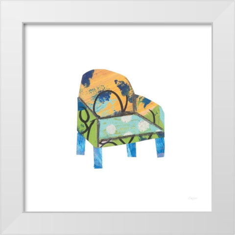 Mod Chairs II White Modern Wood Framed Art Print by Prahl, Courtney