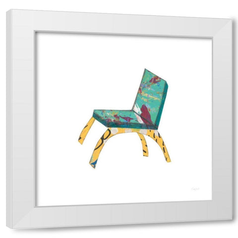 Mod Chairs III White Modern Wood Framed Art Print by Prahl, Courtney