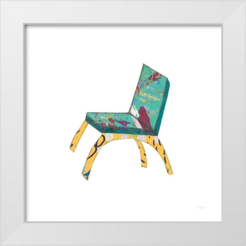 Mod Chairs III White Modern Wood Framed Art Print by Prahl, Courtney