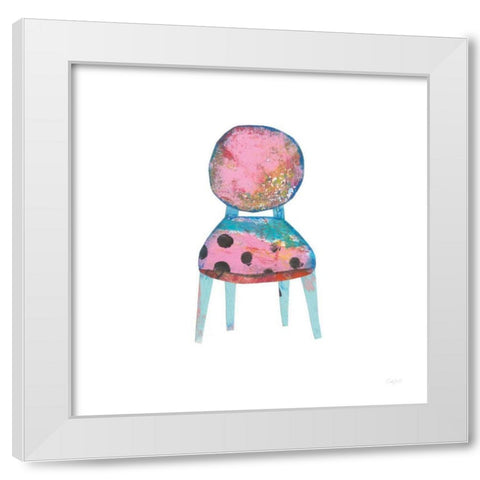 Mod Chairs V White Modern Wood Framed Art Print by Prahl, Courtney