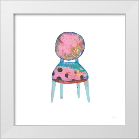 Mod Chairs V White Modern Wood Framed Art Print by Prahl, Courtney
