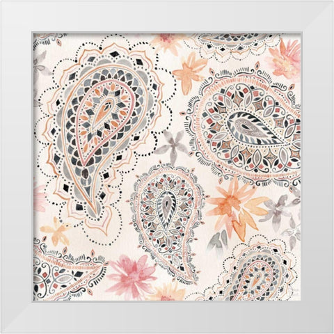 Kasbah Crush Pattern IIIA White Modern Wood Framed Art Print by June, Dina