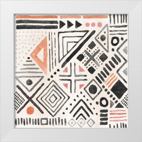 Kasbah Crush Pattern IVA White Modern Wood Framed Art Print by June, Dina