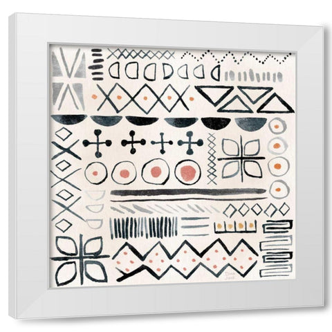 Kasbah Crush Pattern VA White Modern Wood Framed Art Print by June, Dina