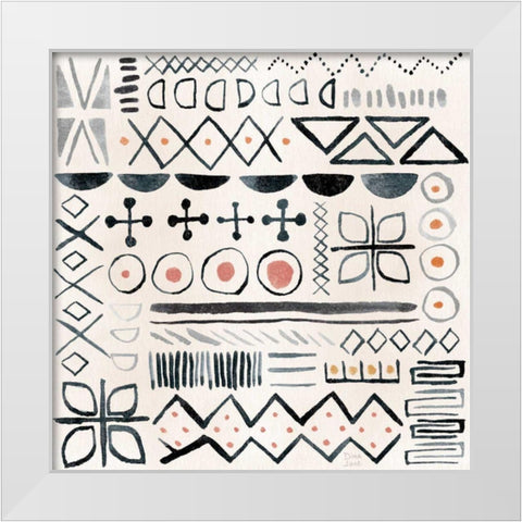 Kasbah Crush Pattern VA White Modern Wood Framed Art Print by June, Dina