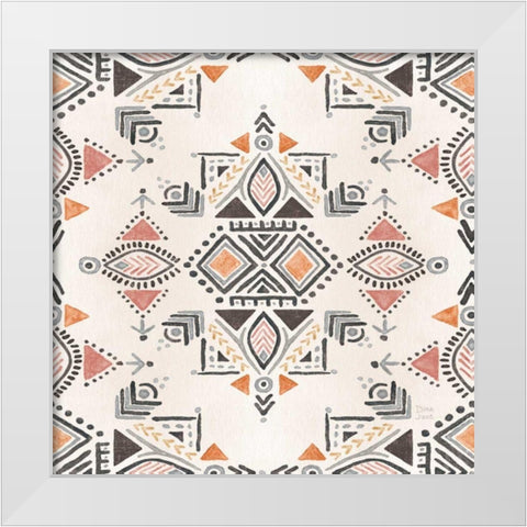 Kasbah Crush Pattern VIA White Modern Wood Framed Art Print by June, Dina