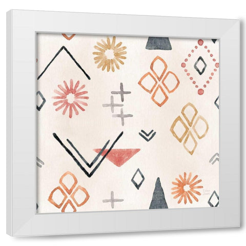 Kasbah Crush Pattern VIIA White Modern Wood Framed Art Print by June, Dina