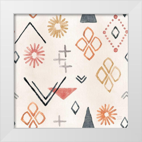 Kasbah Crush Pattern VIIA White Modern Wood Framed Art Print by June, Dina