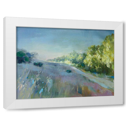 Sunrise Meadow White Modern Wood Framed Art Print by Nai, Danhui