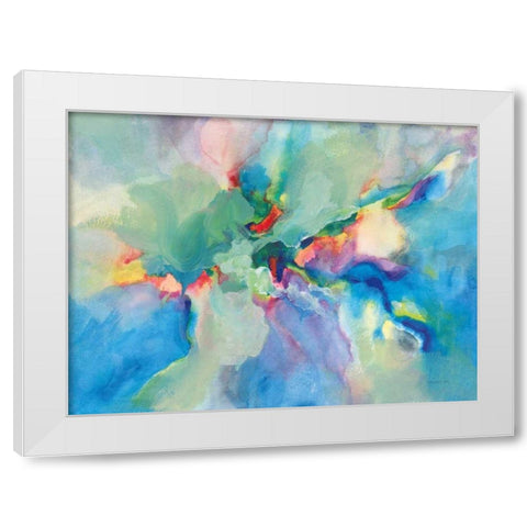 Glimmers White Modern Wood Framed Art Print by Nai, Danhui