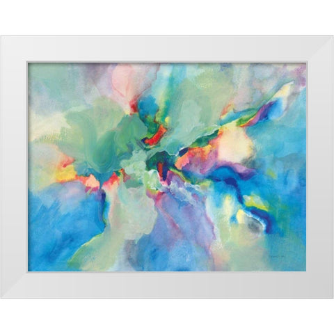 Glimmers White Modern Wood Framed Art Print by Nai, Danhui