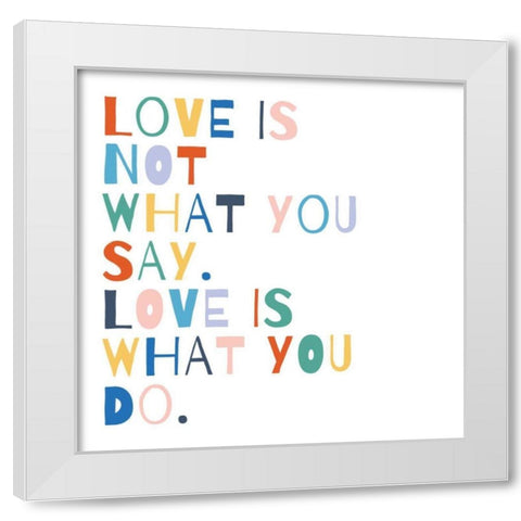 Rainbow Words I White Modern Wood Framed Art Print by Hershey, Moira