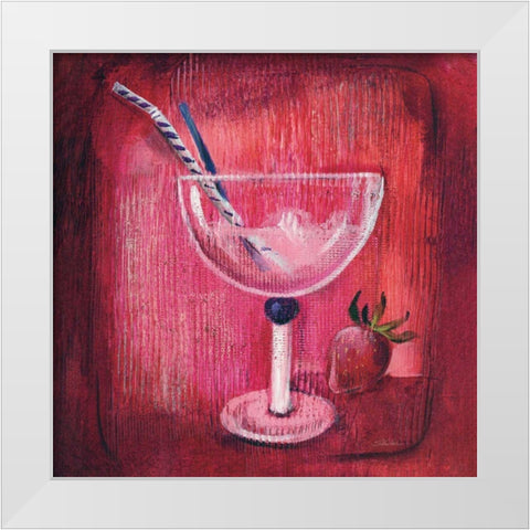 Cheers III White Modern Wood Framed Art Print by Vassileva, Silvia